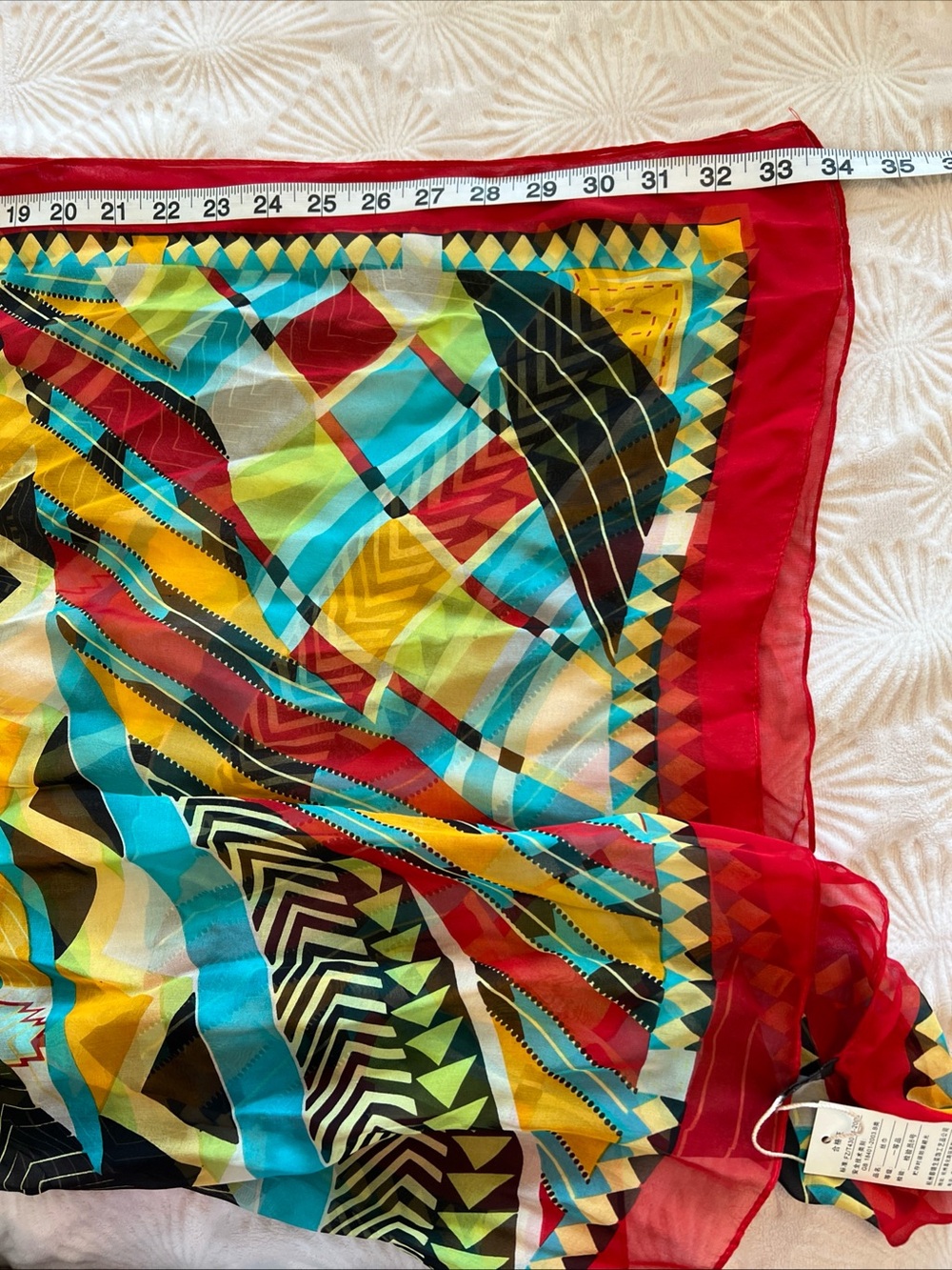 100% SILK Scarf multi coloured 26” x 68” NWT - Picture 5 of 6